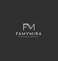 Minimalist Letter F M Logo Design