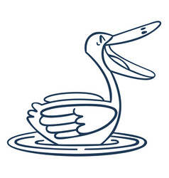 Pelican Cartoon Stroke In Water