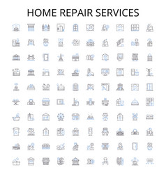 Home Repair Services Outline Icons Collection