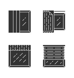 Window Treatments Glyph Icons Set Panel Tracks