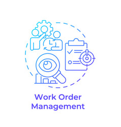 Work Order Management Blue Gradient Concept Icon