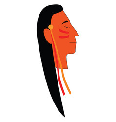 A Native American Or An Indian With His Long Hair