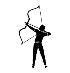 Archer Man Aiming Pose Bow