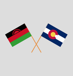 Crossed Flags Of Malawi And The State Colorado