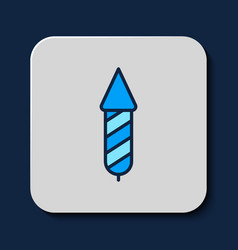 Filled Outline Firework Rocket Icon Isolated