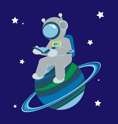 Astronaut Sitting On The Planet