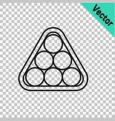 Black Line Billiard Balls In A Rack Triangle Icon