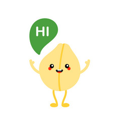 Chickpea Chick Pea Seed Character Saying Hi