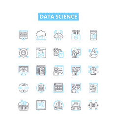 Data Science Line Icons Set Science