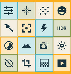 Picture Icons Set With Slideshow Capture Flare