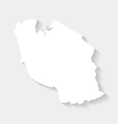 Simple White Tanzania Map On Gray Background