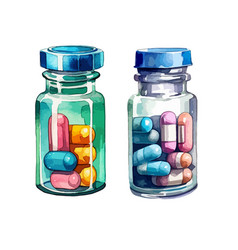 Bottle Of Pills Clipart Isolated