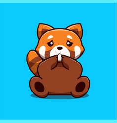 Cute Red Panda Sad Cartoon Icon