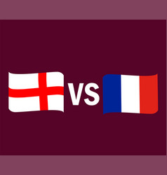 England Vs France Flag Ribbon Symbol Design