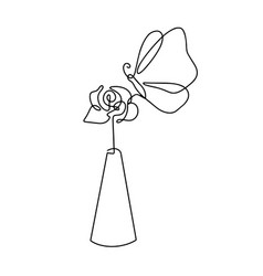 Single Flower In A Vase One Line Floral Doodle