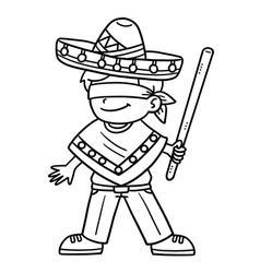 Cinco De Mayo Blindfold Mexican Boy Isolated