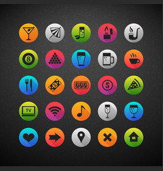 Colorful Bar Icons Set On Blackboard