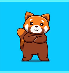 Cute Red Panda Standing Cartoon Icon