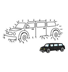 Dot To Limo Isolated Coloring Page For Kids