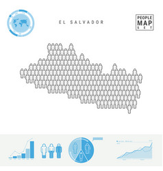 El Salvador People Icon Map Stylized Silhouette