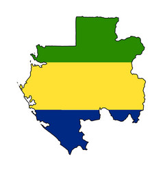 Gabon Silhouette Flag Map