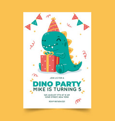 Hand Drawn Dinosaur Birthday Invitation