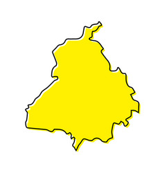 Simple Outline Map Of Punjab Is A State India