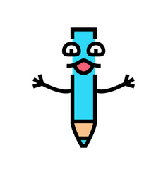 Student Pen Character Color Icon