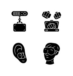 Travel Accessories Glyph Icons Set Digital