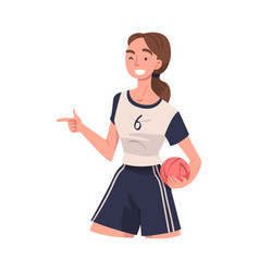 Young Woman Volleyball Player Showing Finger Gun