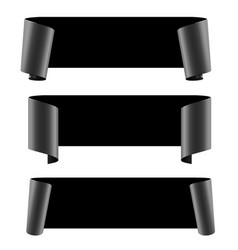 Black Glossy Ribbons On A White Background