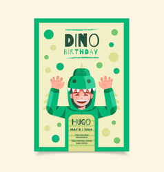 Flat Dinosaur Birthday Invitation