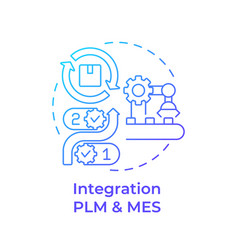 Integration Plm And Mes Blue Gradient Concept Icon