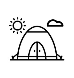 Camping Tent Outline Icon Style