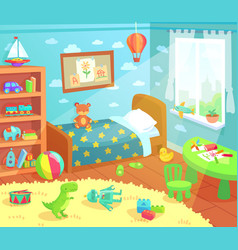 Cartoon Kids Bedroom Interior Home Children Room