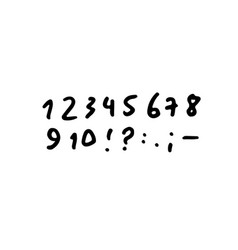 Handwritten Numbers Lettering Abstract