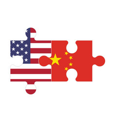 Puzzle Of Flags Of Us And China