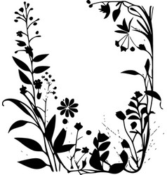 Floral Border - Black And White