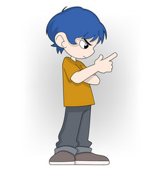 Cartoon Character With Blue Hair Making