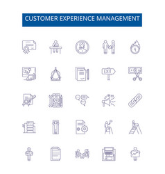 Customer Experience Management Line Icons Signs