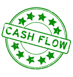 Grunge Green Cash Flow Word With Star Icon Round