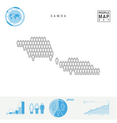 Samoa People Icon Map Stylized Silhouette