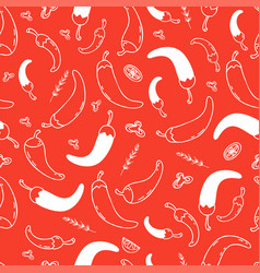 Seamless Pattern With Mexican Hot Chili Peppers