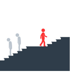 Successful Or Brave Person Climbing Stairs