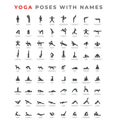 Big Set Of Yoga Poses Asanas With Names