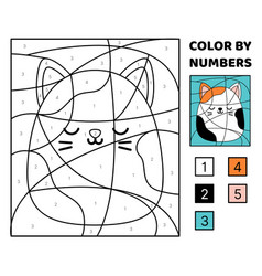 Cat Color By Number Squishmallow Coloring Page