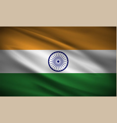 Realistic Wavy Flag Of India Background India