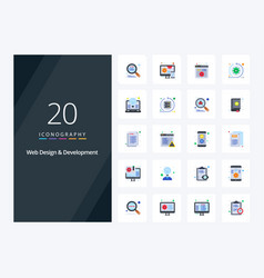 20 Web Design And Development Flat Color Icon