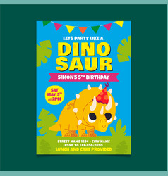 Cartoon Dinosaur Birthday Invitation