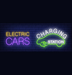 Electric Cars Charging Station Neon Sign